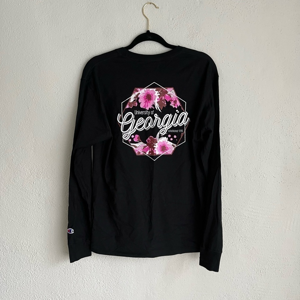 Champion Woman Black NCAA Georgia University Long Sleeve T-Shirt M